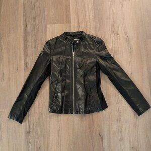 Express Black Faux Leather Moto Jacket